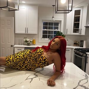 Leopard gold velvet dress🔥